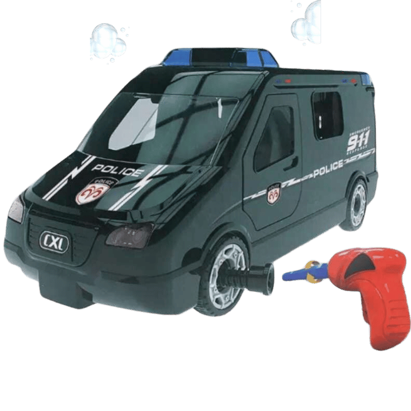SET CARRO DE POLICIA DE LLANTAS DESMONTABLES 2